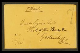 1864 RAILWAY POSTMARK. (4 Aug) Stampless Official Cover Addressed To Goderich With Manuscript 'O.H.M.S.', Large "7" Rate - Other & Unclassified