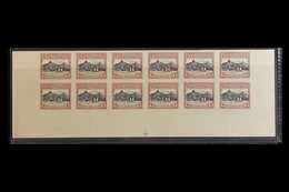 1924/7 4d Raratonga Harbour Colour Trial In Brown And Black, As SG 84, Imperf Bottom Part Sheet Of 12, On Ungummed Paper - Cookinseln