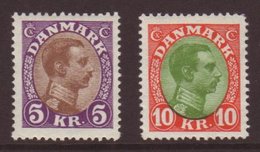 1927-28 5kr Violet & Brown And 10kr Red & Green King Christian High Value Definitives, Mi 175/176, Mint, Lovely Fresh Co - Otros & Sin Clasificación