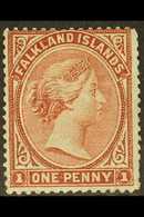 1878-79 1d Claret, SG 1, Fine Mint, A Few Shortish Perfs, Very Fresh & Scarce. For More Images, Please Visit Http://www. - Falkland Islands