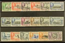 1938-50 Complete "Basic" Definitive Mint, SG 146/63, Lightly Hinged Very Fine Mint (18 Stamps) For More Images, Please V - Falkland Islands