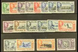 1938-50 Pictorial Definitives Complete Set, SG 146/163, Never Hinged Mint. (18 Stamps) For More Images, Please Visit Htt - Falkland Islands