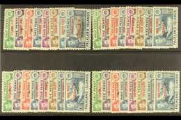 1944-45 Graham Land, South Georgia, South Orkneys And South Shetlands Overprints Complete Set, SG A1/8, B1/8, C1/8 & D1/ - Falkland