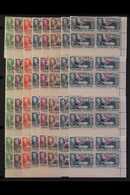 1944-45 Overprinted Sets For All Four Dependencies, SG A1/D8, In Matching Lower Right CORNER BLOCKS OF FOUR, Superb Neve - Falkland Islands