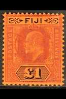 1912 £1 Purple And Black On Red, SG 124, Very Fine Mint.  For More Images, Please Visit Http://www.sandafayre.com/itemde - Fiji (...-1970)