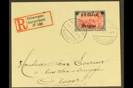 OCCUPATION OF BELGIUM 1917 (14 April) Registered Cover To Antwerp Bearing 6f25 On 5m (Mi 25, SG 25, COB OC25) Tied By Bo - Other & Unclassified