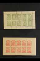 PLESKAU 1942 20k Olive- Green & 60k Brick-red Perforated Miniature Sheets Set, Michel 14/15, Never Hinged Mint (2 M/shee - Other & Unclassified