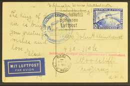 1929 ZEPPELIN (CANCELLED FLIGHT) A Monochrome Picture Postcard Bearing Germany 2m Blue "Zeppelin", Tied By Friedrichshaf - Sonstige & Ohne Zuordnung