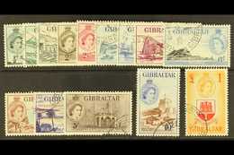 1953-59 Complete Definitive Set, SG 145/158, Very Fine Used. (14 Stamps) For More Images, Please Visit Http://www.sandaf - Gibraltar