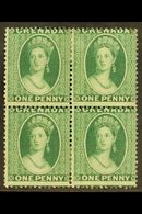 1875 1d Green, Wmk Large Star, SG 14, Superb Mint Og Block Of 4. Ex "Mayfair" Find. For More Images, Please Visit Http:/ - Grenada (...-1974)