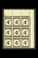 POSTAGE DUES 1952 4c Black WATERMARK ERROR ST. EDWARD CROWN, SG D16b, Within Superb Never Hinged Mint Upper Right Corner - Grenade (...-1974)