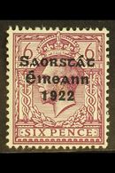 1922-23 SAORSTAT 6d Reddish Purple, Watermark Inverted And Reversed, SG 60y, Fresh Mint.  For More Images, Please Visit  - Other & Unclassified