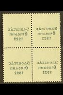 1922-23 SAORSTAT 1s Bistre-brown, SG 63, Fine Mint Block Of Four Showing Full Offset Of Overprint. For More Images, Plea - Other & Unclassified