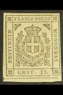 MODENA 1859 15c Grey Black, Provisional Govt, Sass 14b, Very Fine Mint Og. Cat Sass €900 (£800) For More Images, Please  - Ohne Zuordnung