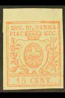 PARMA 1857 15c Lilac Brown Fleur De Lis, Sass 9, Very Fine Marginal Mint Large Part Og. For More Images, Please Visit Ht - Non Classificati