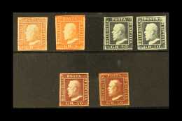 SICILY 1859 MINT / UNUSED GROUP Incl. 5gr Orange-red, 5gr Vermilion, 20gr Slate-grey (2) And 50gr Brown-lake Unused And  - Sin Clasificación