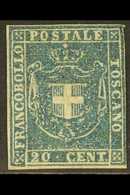 TUSCANY PROVISIONAL GOVERNMENT 1860 20c Grey-blue, Sassone 20, SG 47, Unused, No Gum, Three Margins, Just Touches At Rig - Unclassified