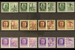 1944 R.S.I. Wartime Propaganda Complete Set With Lilac- Carmine Firenze Overprints, Sassone S.1607, Never Hinged Mint. E - Zonder Classificatie