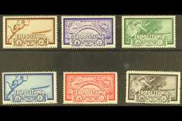 TRIPOLITANIA 1933 Air Airship Graf Zeppelin Complete Set (Sassone 22/27, SG 171/76), Never Hinged Mint, Very Fresh. (6 S - Other & Unclassified