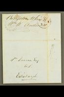 1850 (June 21) Stampless Entire Letter From Kingston To Edinburgh With Fine Handstruck "1s/-". Nice Item! For More Image - Jamaica (...-1961)