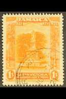 1919-21 RARE WATERMARK VARIETY. 1919-21 1s Orange-yellow & Red-orange "C" OF "CA" MISSING FROM WATERMARK Variety, SG 85b - Jamaica (...-1961)