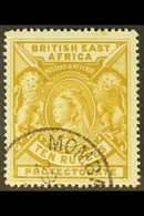 BRITISH EAST AFRICA 1897 10r Yellow Bistre, SG 97, Used With Part Mombasa Cds. For More Images, Please Visit Http://www. - Vide