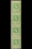 1931-32 ½d Green Revised Die I (SG 82) COIL - JOIN VERTICAL STRIP OF FOUR Never Hinged Mint. A Very Scarce Multiple. For - Leeward  Islands