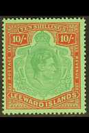 1938-51 10s Deep Green & Vermillion Green, SG 113c, Never Hinged Mint For More Images, Please Visit Http://www.sandafayr - Leeward  Islands