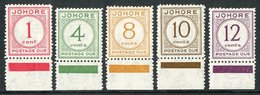 JOHORE 1938 Postage Due Set Complete, SG D1/5, Very Fine And Fresh Bottom Marginal Mint (5 Stamps) For More Images, Plea - Other & Unclassified