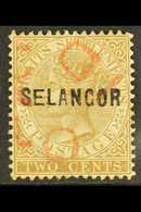 SELANGOR 1882-83 2c Brown Overprint Type 14, SG 16, Fine Used With Red Fiscal "PAID" Cancels, Fresh, Cat £475. For More  - Andere & Zonder Classificatie