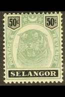 SELANGOR 1895-99 50c Green & Black Tiger, SG 60, Fine Mint, Fresh, Expertized A. Diena. For More Images, Please Visit Ht - Otros & Sin Clasificación