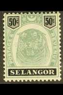 SELANGOR 1895-99 50c Green & Black Tiger, SG 60, Fine Mint, Fresh, Expertized A. Diena. For More Images, Please Visit Ht - Other & Unclassified