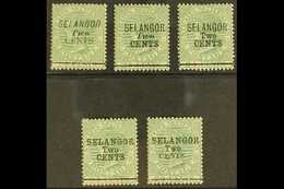 SELANGOR 1891 Surcharges Complete Set, SG 44/48, Mint, Brownish Gum, Good Colours, Cat £1,100+. (5 Stamps) For More Imag - Other & Unclassified