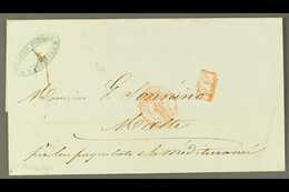 1847 Paid Wrapper From Marseilles To Malta Bearing Red Marseille Cds Plus Boxed 'P.P.'; On Reverse Straight-line "8 May  - Malta (...-1964)