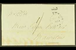 1854 "SUGAR" ENTIRE 1854 (5 OCT) Local Stampless Entire Letter With Manuscript "1/" Rate And With "MAURITIUS / OC 5 1854 - Mauricio (...-1967)