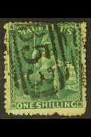 1862 1s Deep Green, Britannia, Intermediate Perf.14 To 16, SG 55, Fine Used. For More Images, Please Visit Http://www.sa - Mauritius (...-1967)