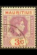 1938-49 3c Reddish Purple & Scarlet, "Sliced S At Right" SG 253a, Fine Cds Used For More Images, Please Visit Http://www - Maurice (...-1967)