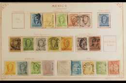 1856-1867 OLD TIME COLLECTION On Ancient Lallier Pages, Mint & Used Mostly All Different Stamps, Includes 1856 Used Set  - Mexico