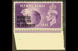 SPANISH 1948 Olympic Games 30c On 3d Violet, Crown Flaw, SG 179a, Lower Marginal Never Hinged Mint.  For More Images, Pl - Otros & Sin Clasificación