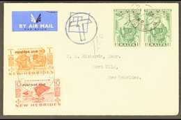 ENGLISH 1953 POSTAGE DUE (Sept) Cover From Malta To Port Vila, Bearing 10c And 1f SG D12 & 15 Tied Vila Cds, Circular "T - Other & Unclassified