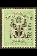 1896 £25 Black And Green Opt'd "SPECIMEN", Wmk CC, SG 42s, Mint Part OG, Fresh And Attractive. For More Images, Please V - Nyasaland (1907-1953)