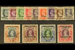OFFICIALS 1947 Service Overprint Set, SG O1/13, Very Fine Used. (13 Stamps) For More Images, Please Visit Http://www.san - Pakistan