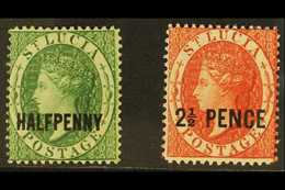 1881 ½d Green And 2½d Brown-red Surcharges, SG 23/24, Fine Mint. (2 Stamps) For More Images, Please Visit Http://www.san - Ste Lucie (...-1978)