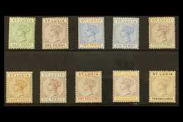 1891-98 Complete Queen Victoria Definitive Set, Die II, Watermark Crown CA, SG 43/52, Fine Mint. (10 Stamps) For More Im - St.Lucia (...-1978)