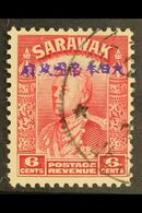 JAPANESE OCCUPATION 1942 6c Carmine With Violet Opt, SG J8, Very Fine Used. For More Images, Please Visit Http://www.san - Sarawak (...-1963)