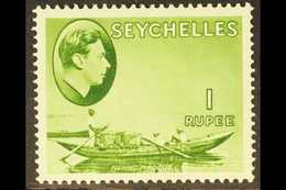 1938 1r Yellow Green, SG 146, Superb Never Hinged Mint, The Key Value. For More Images, Please Visit Http://www.sandafay - Seychelles (...-1976)
