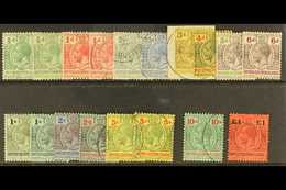 1914-23 Complete Set, SG 22/38, Plus Additional Listed ½d, 1d, 1s And 5s Shades, Fine Cds Used. (18 Stamps) For More Ima - British Solomon Islands (...-1978)