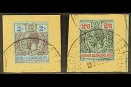 1922-31 2s And 2s.6d, SG 49/50, Each On A Piece Tied Registered Tulagi 1936 Cds. (2 Stamps) For More Images, Please Visi - Iles Salomon (...-1978)
