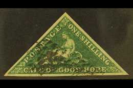 CAPE OF GOOD HOPE 1855-63 1s Deep Dark Green Triangle, SG 8b, Used With 3 Margins, A Light Corner Thin. Cat £550. For Mo - Sin Clasificación