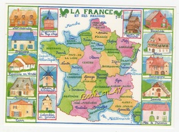 {79199} La France Et Ses Régions , Carte Et Illustrations - Cartes Géographiques